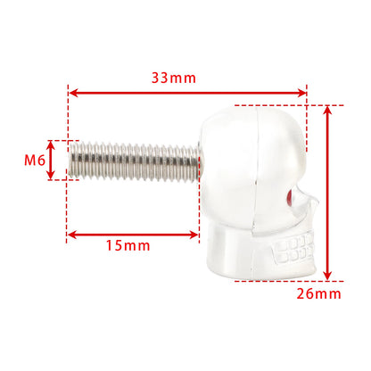4 x Skull Screws for License Plate - Custom Silver for Chopper