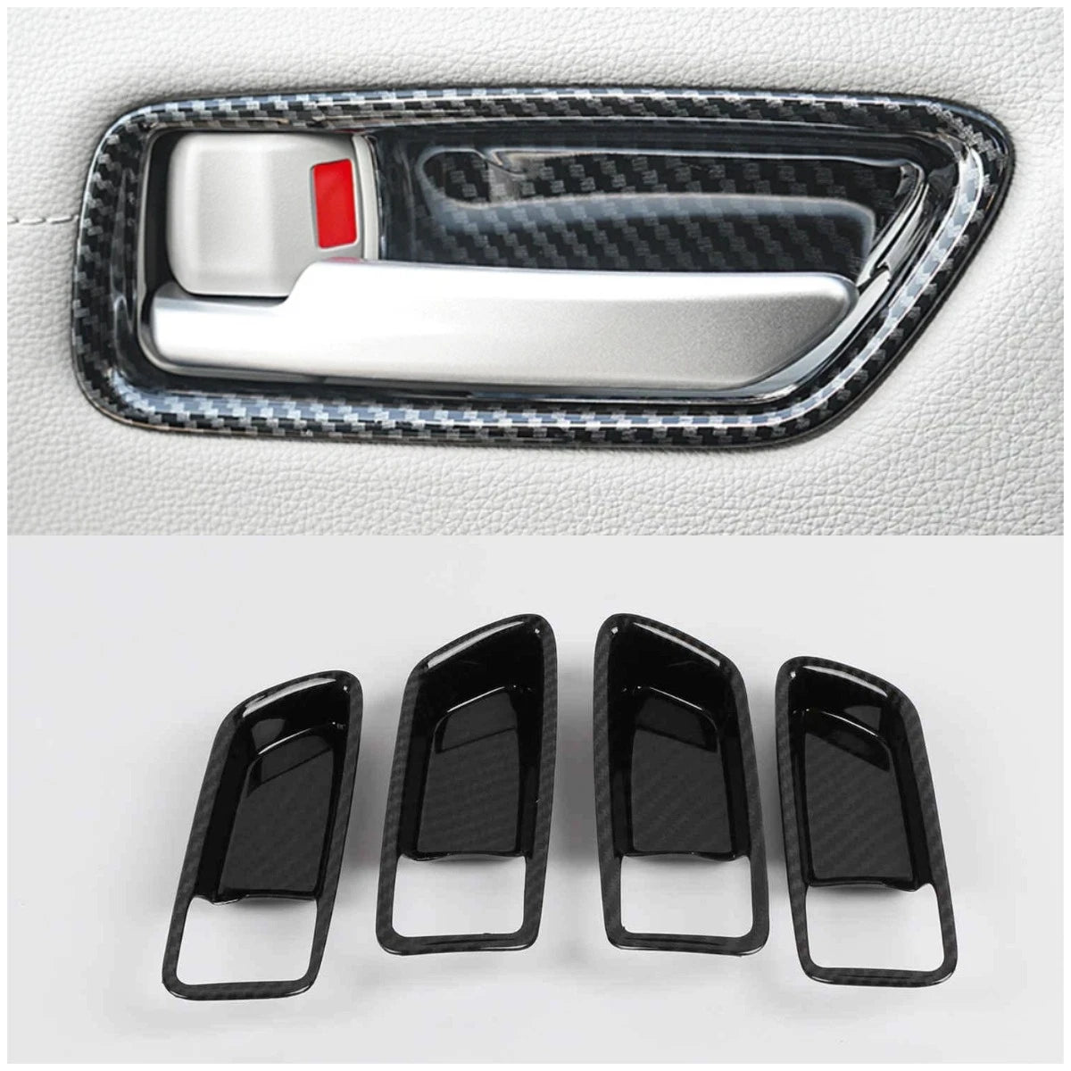 Fiber Inner Door Handle Bowl Lid Cover Trim for Toyota Corolla (2020-2023)