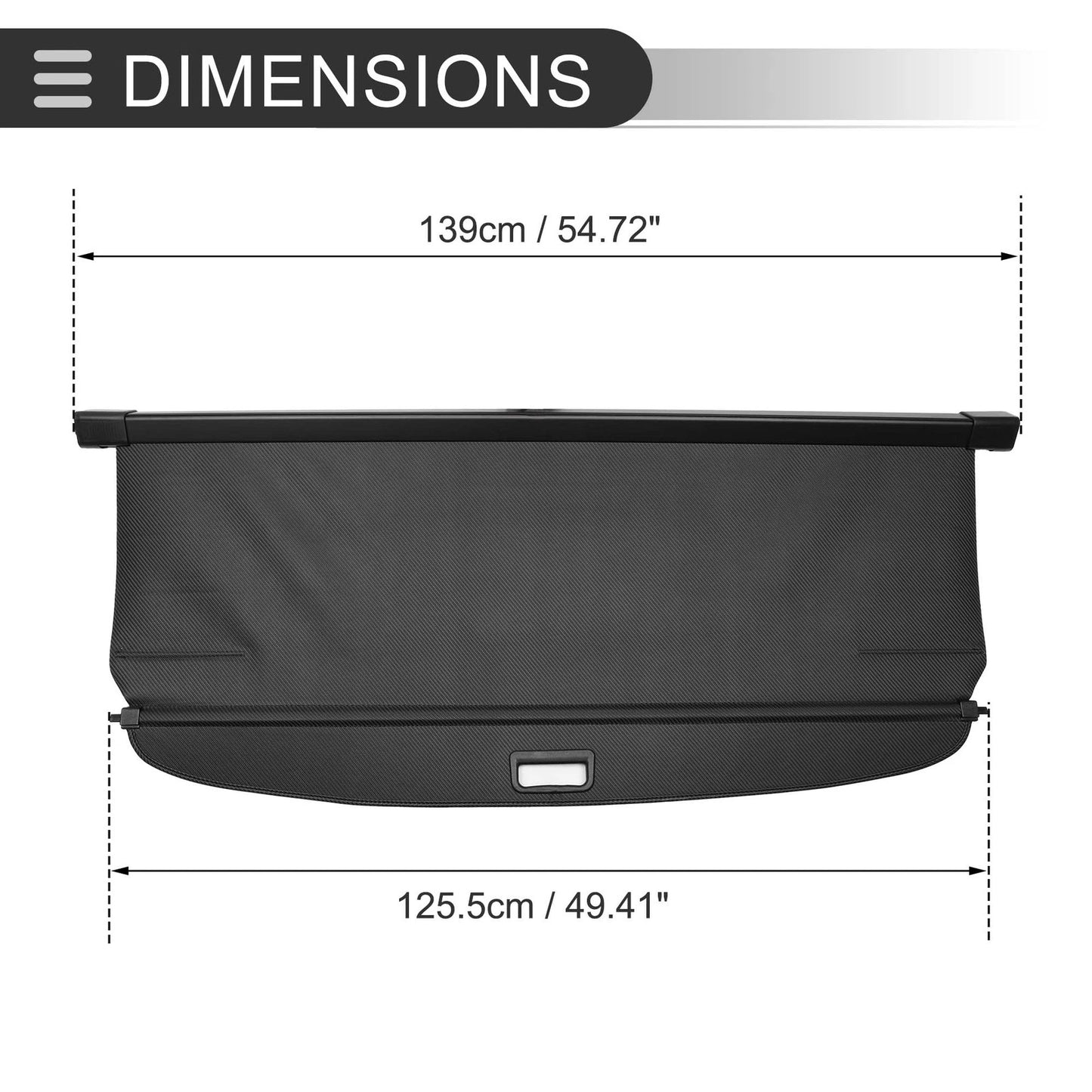 Retractable Cargo Cover for Ford Escape 2.3L (2008-2012) Black Carbon Fiber