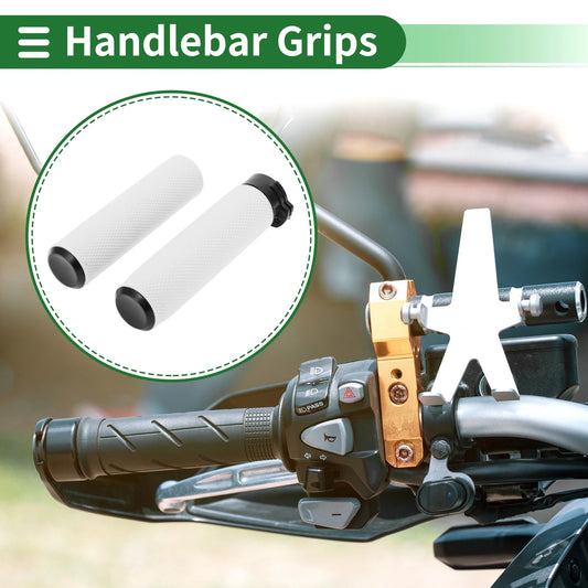 25mm Hand Grips Cover Handlebar Grips TPU White for Motorcycle