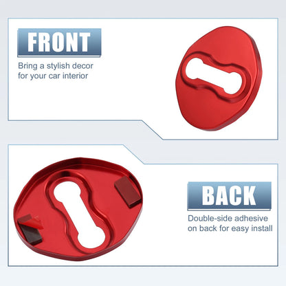 4 x Car Door Lock Latch Covers for Mitsubishi (Red)