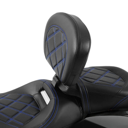 Black Driver Backrest Pad for Harley Touring CVO Road Street Glide (2009-2023)