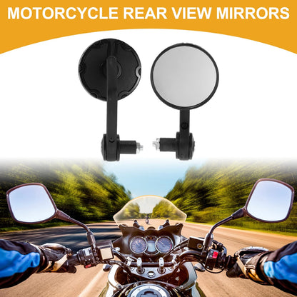 Rear View Mirrors for M8 Motorcycle Black Aluminum Plastic