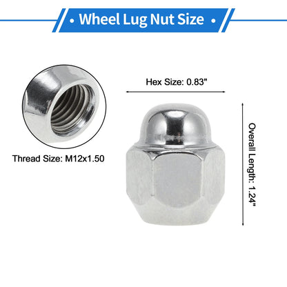 4 Pcs M12x1.5 Wheel Lug Nuts for Hyundai Accent (2007-2009)