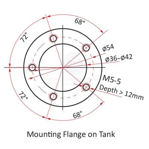 KUS Fuel Tank Sender for Boat Fuel Tank 5 Hole 195mm 316 SS 240-33 OHMS