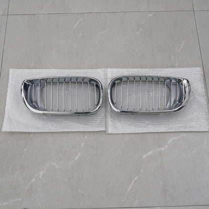 2 x Front Kidney Grills Chrome Silver for BMW E46 320i 325i 330i (2002-2005)