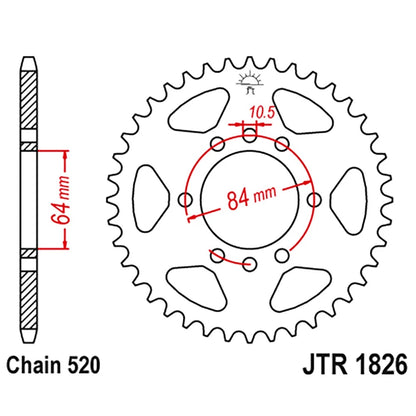 JT Sprockets / 41 Tooth / Rear Sprocket for Suzuki QuadRunner LT230E(1987–1993)