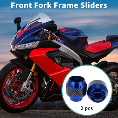 Frame Sliders Falling Protection Aluminum Alloy Blue 2 x for Motorcycle