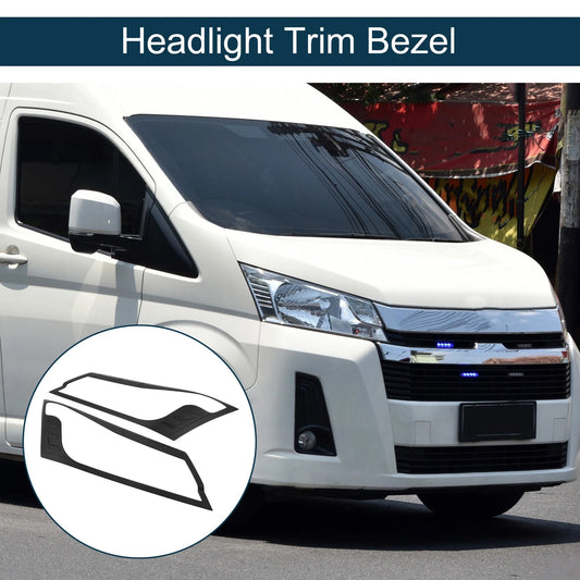 1 Pair Car Front Headlight Trim Bezel for Toyota Hiace Commuter (2019-2020)
