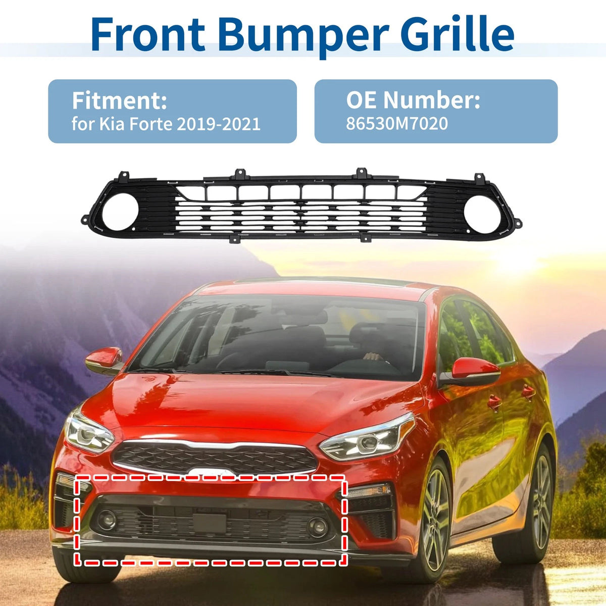 Lower Grille Bumper Cover for Kia Forte (2019-2021) 1 Pcs