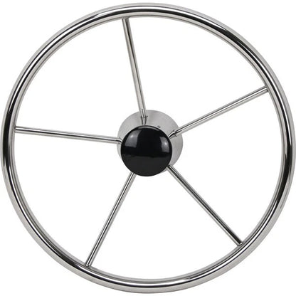 Boat Steering Wheel 5 Spoke Stainless Steel 10° Dish 390mm 3/4" Shaft