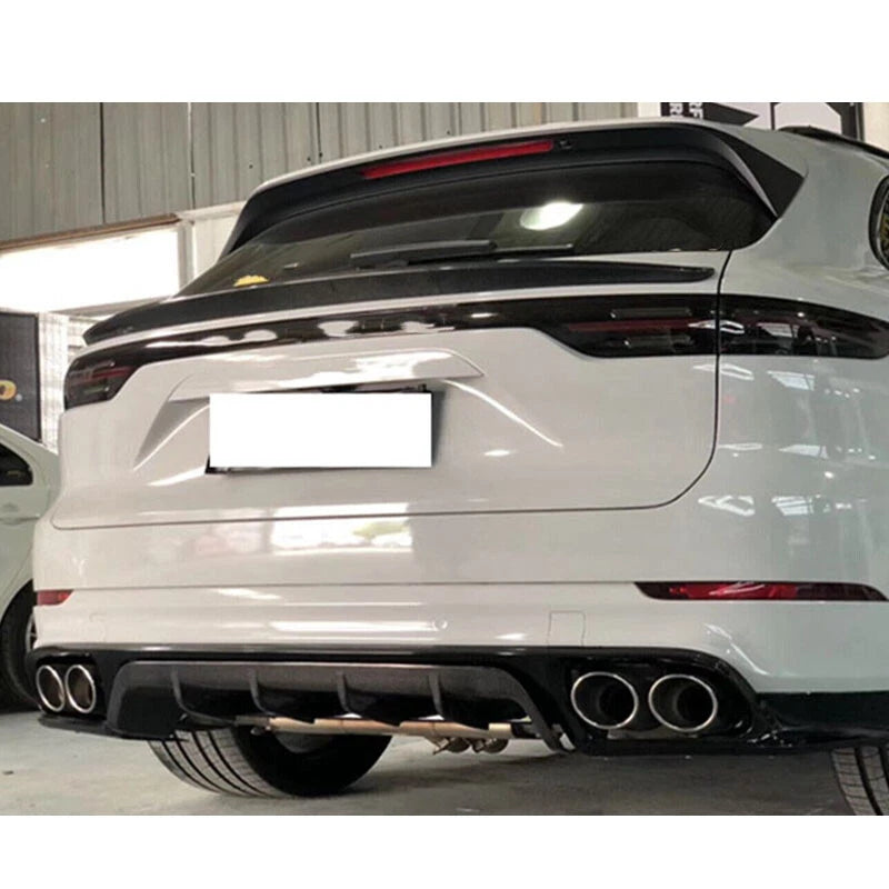 Real Carbon Fiber Rear Middle Trunk Spoiler Wing For Porsche Cayenne 2018-2022