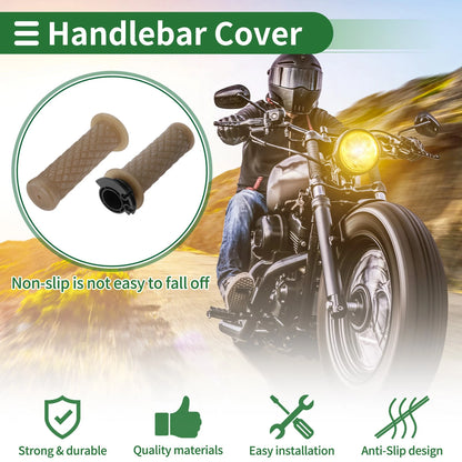 7/8 22mm Hand Grips Cover Kit for Motorcycle TPU Clear Brown