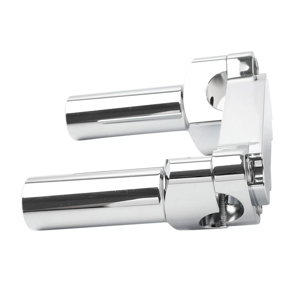 Chrome 4" Risers 1" Handlebar Clamp for Harley Fat Boy, Low Rider, Softail