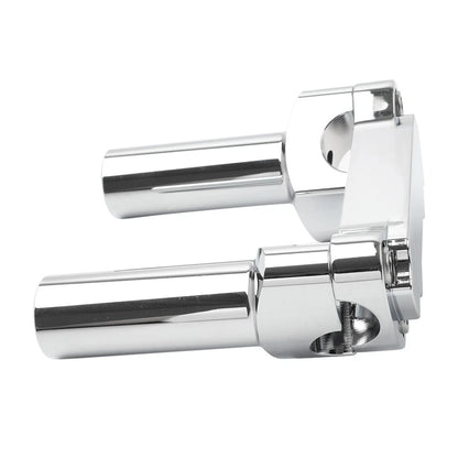 Chrome 4" Risers 1" Handlebar Clamp for Harley Fat Boy, Low Rider, Softail