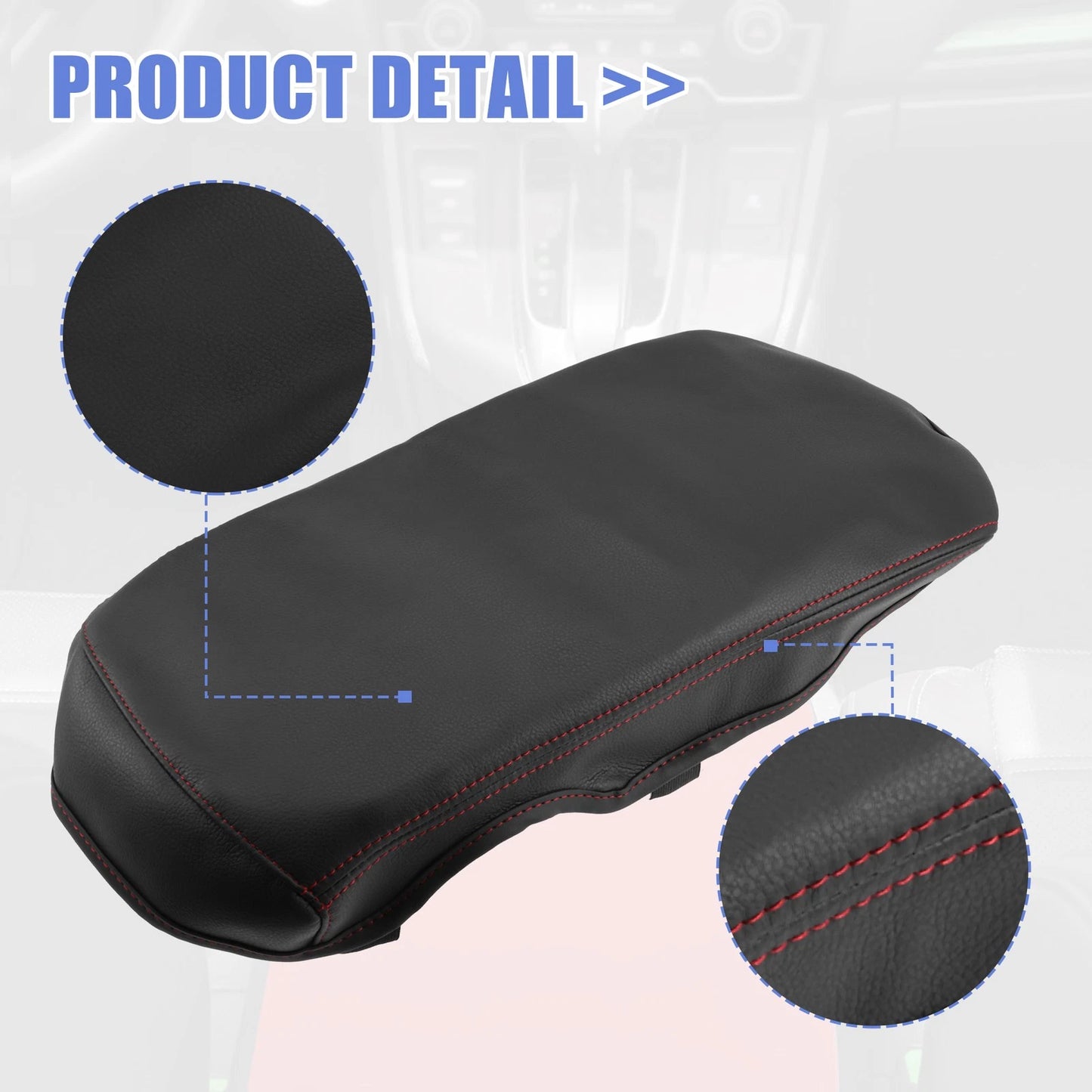Center Console Armrest Cover for Toyota Crown (2019-2023) Black Faux Leather