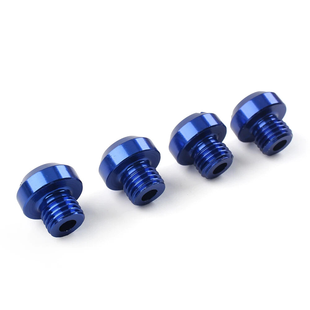 4 x Universal Motorcycle Mirror Hole Blanking Plugs M10 Screws Caps Blue