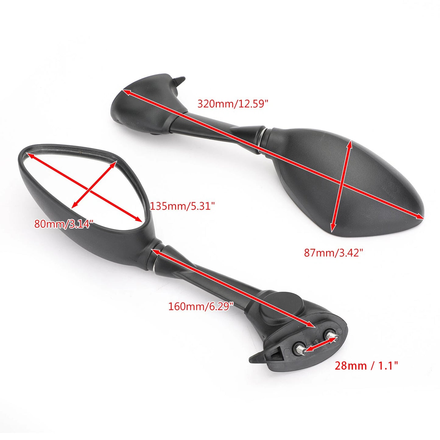 Black Mirror Pair Rear View Mirrors for BMW S 1000 RR (2010-2018) HP4 (2011-2015)