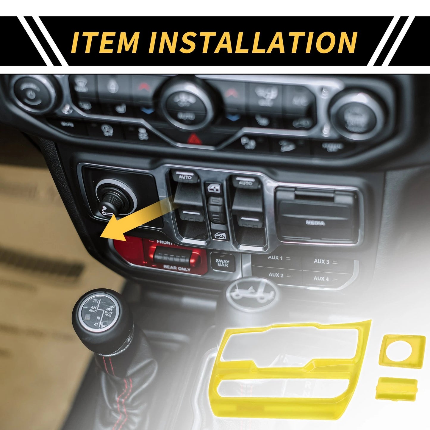 Dashboard Center Console Control Panel Cover for Jeep Wrangler (2018-2023)