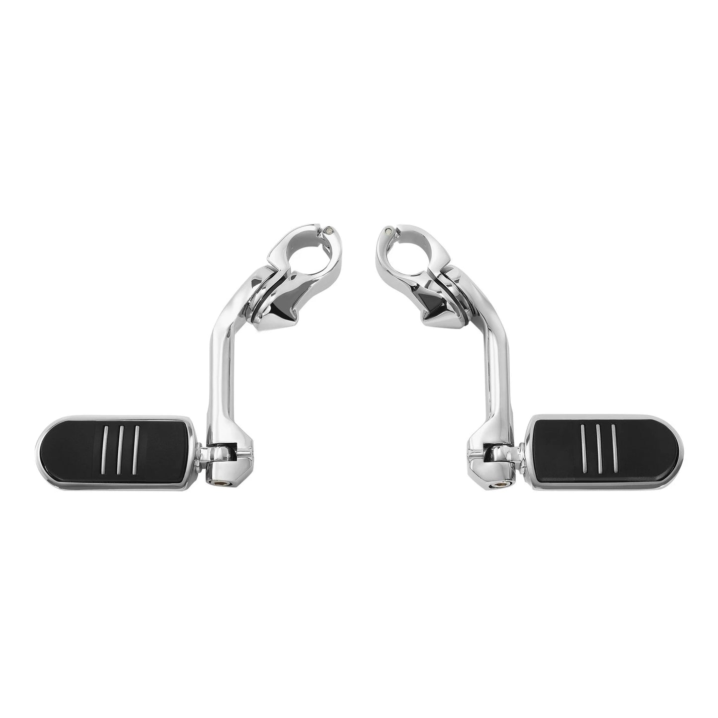 Chrome 1-1/4" Pegstreamliner Long Angled Highway Guard Foot Pegs for Harley