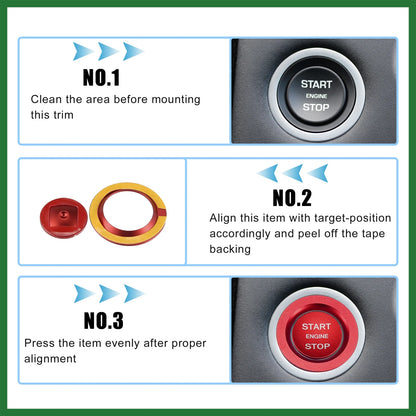 Red Start Stop Button Cover for Land Rover Discovery (2015-2023)