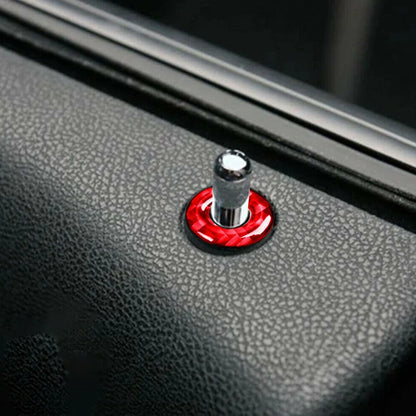 Red Carbon Fiber Door Lock Pin Covers for Dodge Charger (2015-2023)