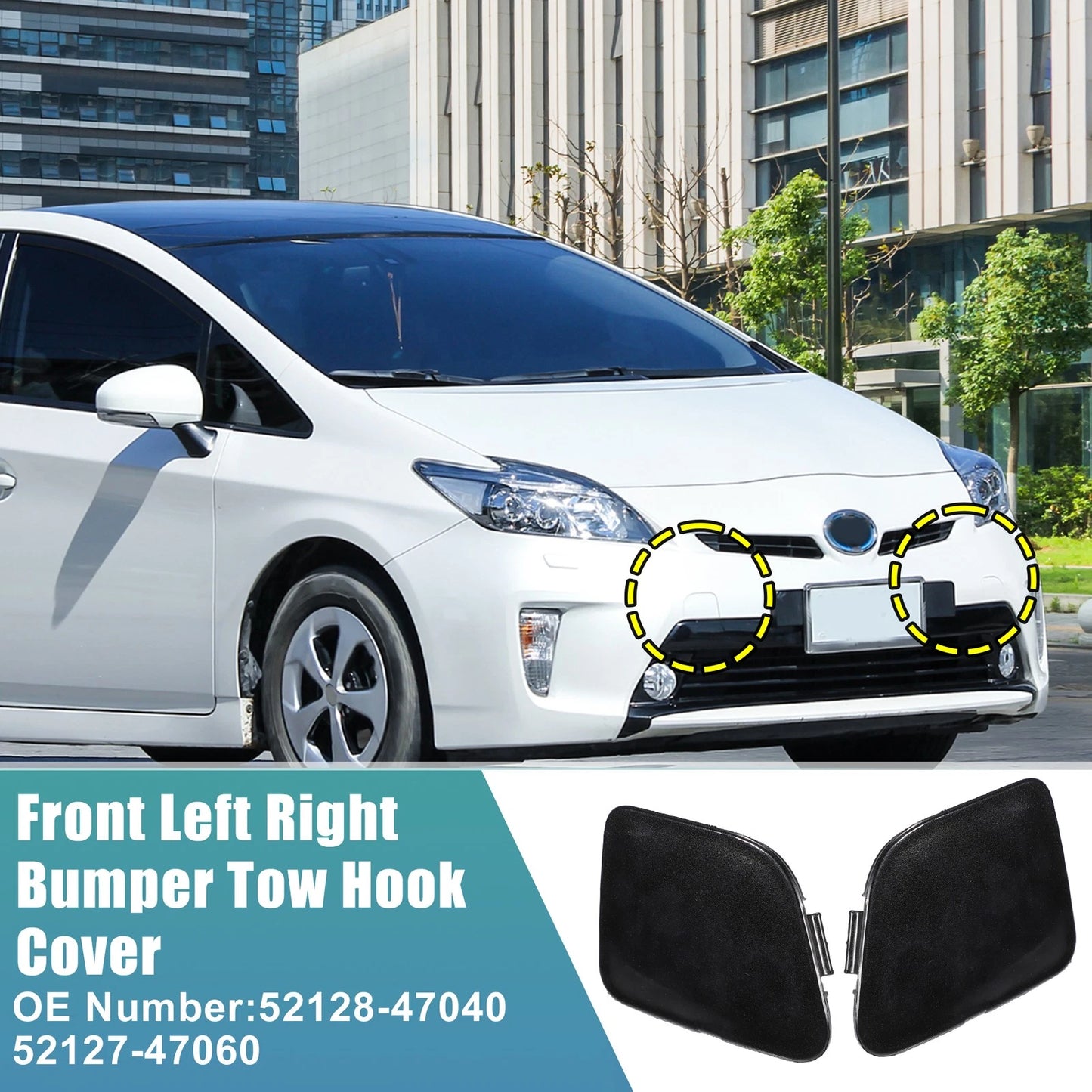 Front Bumper Tow Hook Cover Trim for Toyota Prius V (2015-2017)
