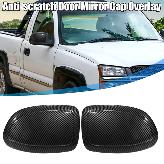 1 Pair Rearview Mirror Cap for GMC Yukon Carbon Fiber Pattern Black