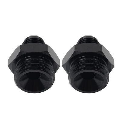 Black Aluminum AN6 Flare to 6AN ORB Male Fitting Adapter w/ O-Rings