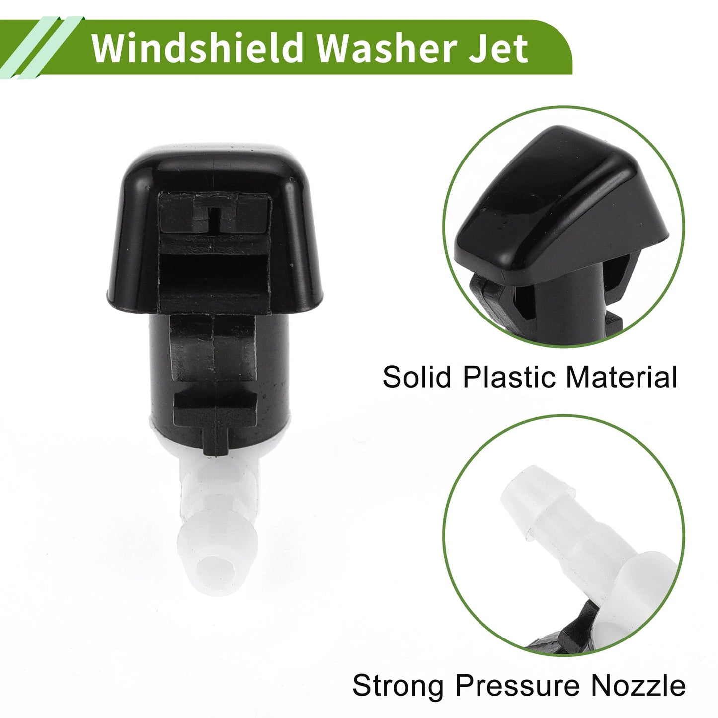 Windshield Washer Nozzle & 2 x Hose Connectors for Ford Edge (2011-2015)