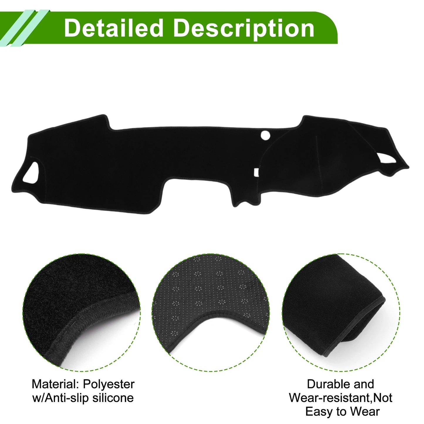 Dashboard Cover Mat for Mazda MX-5 Roadster (2006-2015) - Black 1 Set