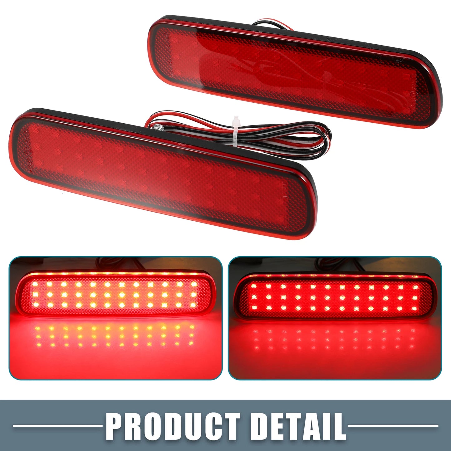 2 x Rear Bumper Reflector LED Brake Tail Lights for Lexus LX470 (1998-2007)