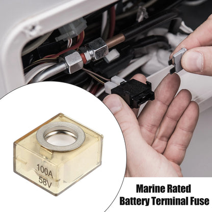 Battery Fuse Terminal 100A Waterproof Marine Rated 58V Maximum