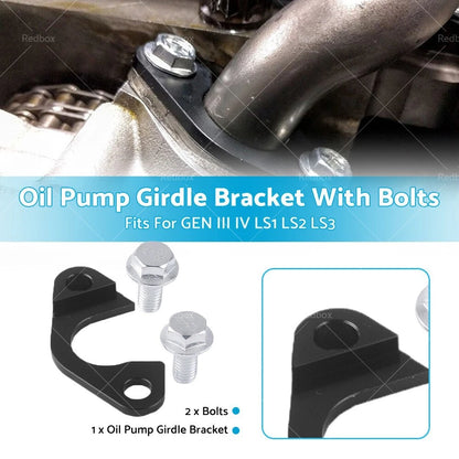 LS Billet Oil Pump Pickup Tube Girdle Brace for GEN III IV LS1 LS2 LS3