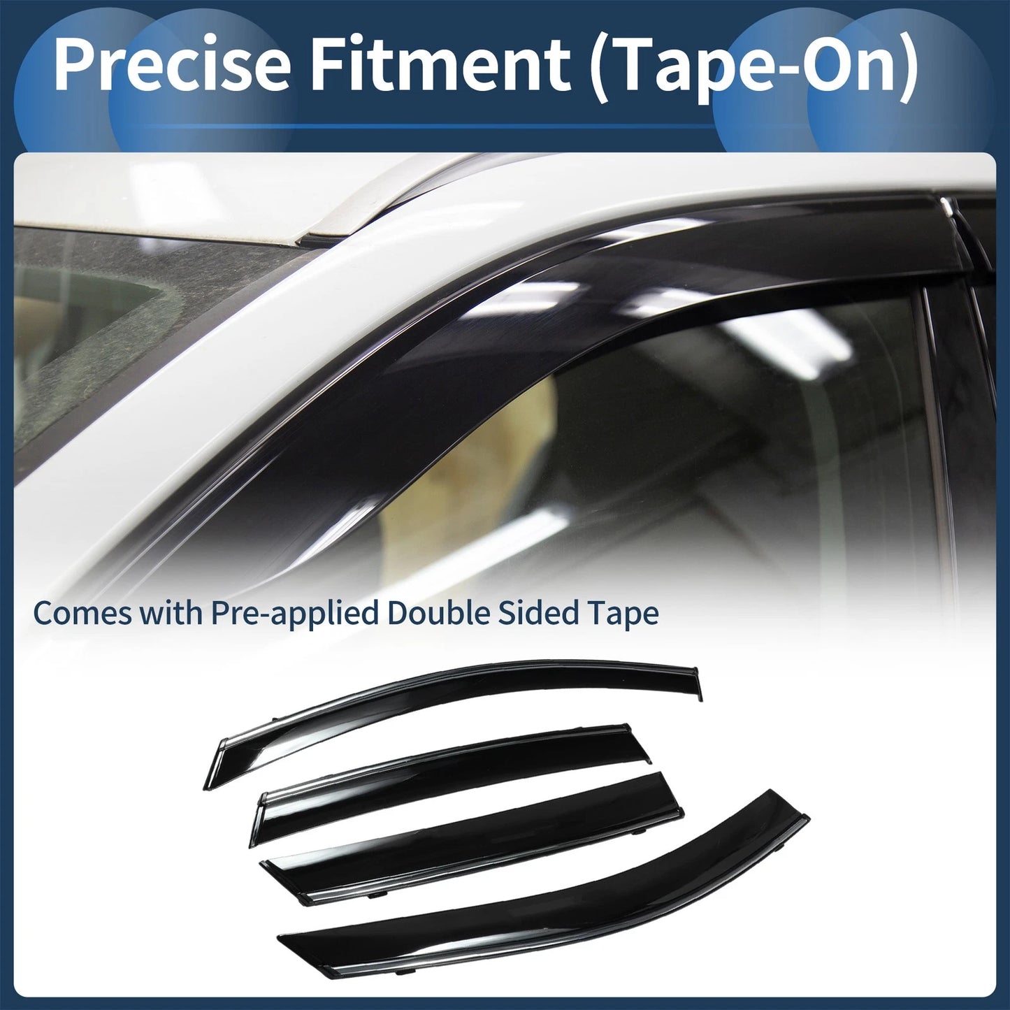 Window Deflectors for Ford Escape 2020 Side Window Vent Visors Black 1 Set