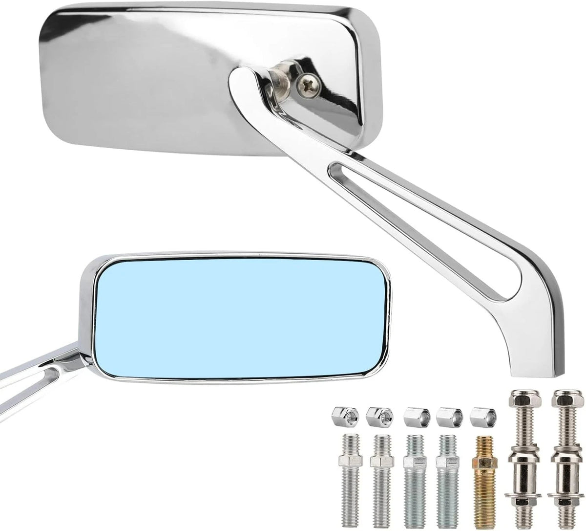 Chrome Motorcycle Mirrors for Chopper Cruiser Bobber Cafe Racer Scooter