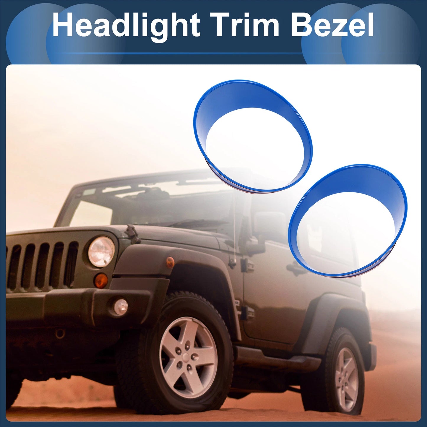 2 x Front Left & Right Headlight Trim Bezels for Jeep Wrangler (2026)