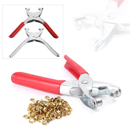 100 Eyelets + Grommet Pliers Set for DIY Shoes & Clothes