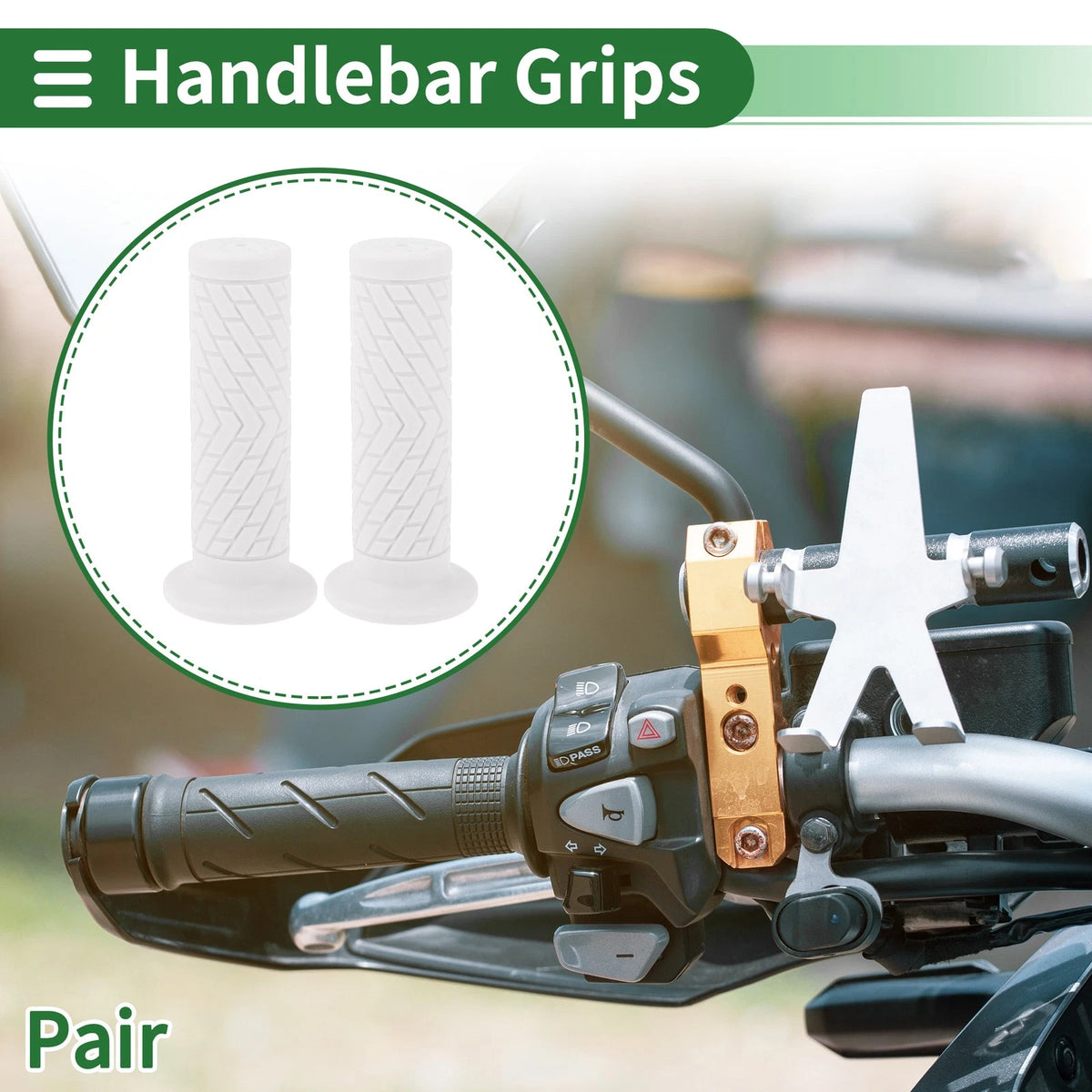 Grips 25mm Motorcycle Hand Grips Cover Handlebar Cover TPU White