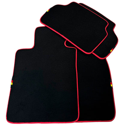 Black Floor Mats for BMW 5 Series E39 Sedan with Red Trim (1996-2003)