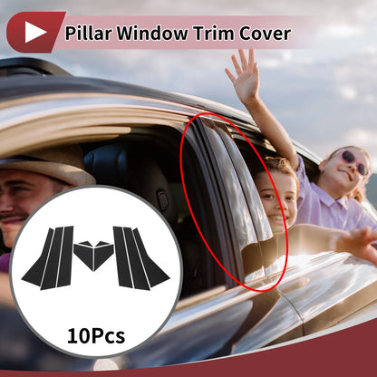 Door Pillar Window Trim for Acura RDX (2007 - 2012) Carbon Fiber Black