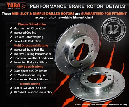 2 Front Drilled Slotted Disc Rotors Brake Pads for Toyota FZJ105 HZJ105