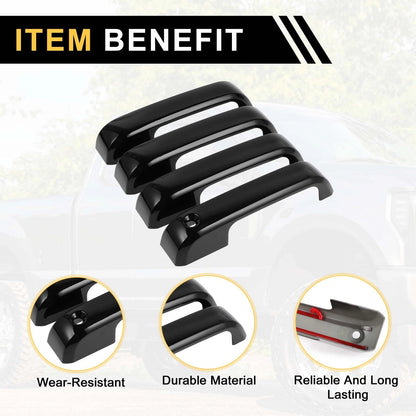4 x Exterior Door Handle Covers for Ford F-150 (2015-2020) Black
