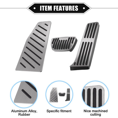 Gas Brake Footrest Pedal Pad for Toyota Rav4 (2019-2023) Aluminum Alloy Silver