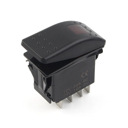 Rocker Start Stop Switch for Onan Cummins RV Generator with Red Lens (No Year)