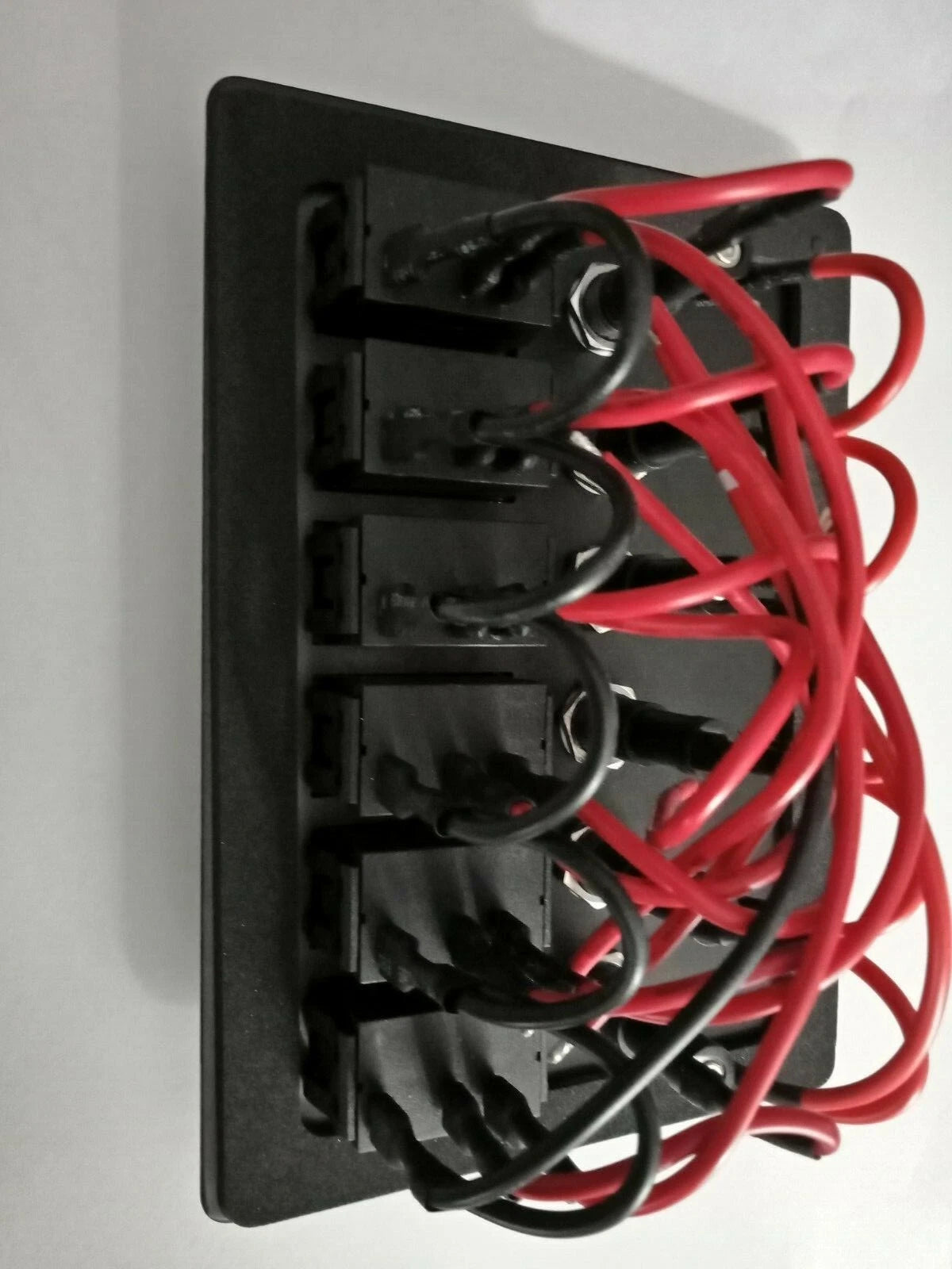 12V 6 Switch Panel Weatherproof Black Textured Alloy Pre-Wired