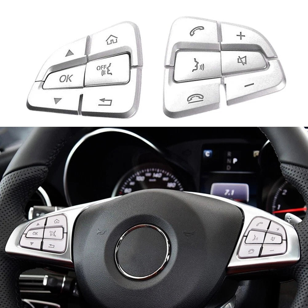 Steering Wheel Button Cover Trim 1 set for Mercedes C-Class (2014–2021)
