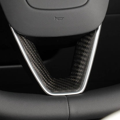 Carbon Fiber Steering Wheel Lower Cover Trim for Tesla Model 3 2023-2024