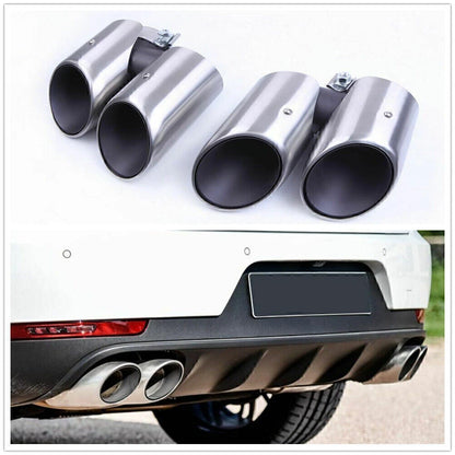 Brushed Silver Tail Exhaust Pipes for 2019-2024 Porsche Macan 2.0T