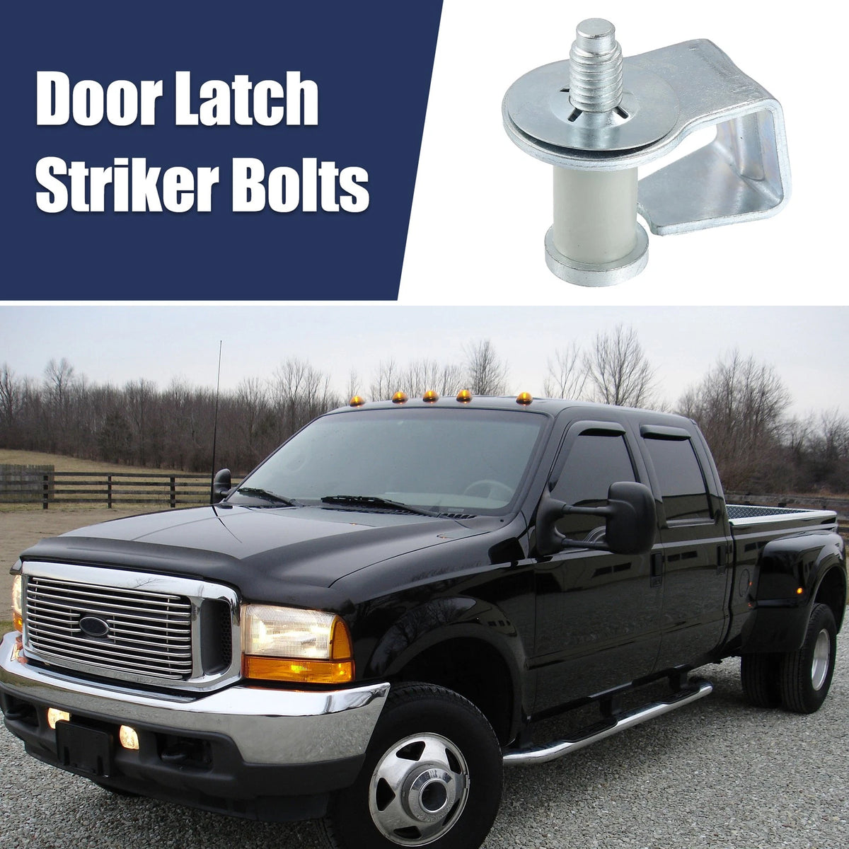 Car Door Latch Lock Striker Bolts for Ford Bronco (1984-1996) - Silver Tone